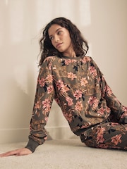 Khaki Green Cheetah Cosy Long Sleeve Pyjamas - Image 3 of 10