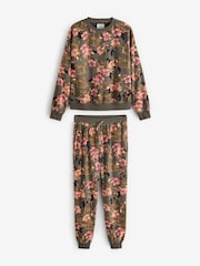 Khaki Green Cheetah Cosy Long Sleeve Pyjamas - Image 6 of 10