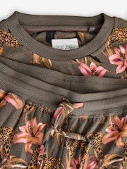 Khaki Green Cheetah Cosy Long Sleeve Pyjamas - Image 9 of 10