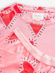 Pink Heart 100% Cotton Long Sleeve Pyjamas - Image 11 of 12