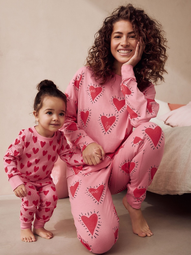 Pink Heart 100% Cotton Long Sleeve Pyjamas - Image 2 of 12