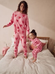 Pink Heart 100% Cotton Long Sleeve Pyjamas - Image 3 of 12