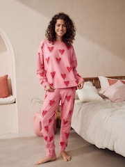 Pink Heart 100% Cotton Long Sleeve Pyjamas - Image 4 of 12