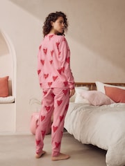 Pink Heart 100% Cotton Long Sleeve Pyjamas - Image 5 of 12