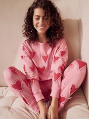 Pink Heart 100% Cotton Long Sleeve Pyjamas - Image 6 of 12