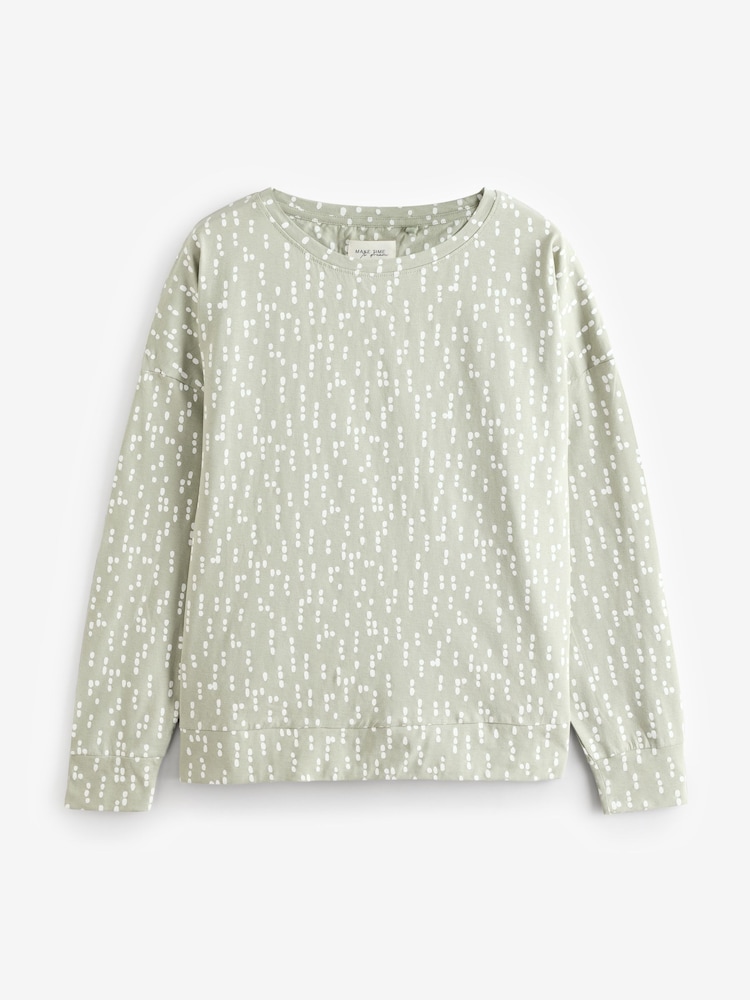 Sage Green Spot 100% Cotton Long Sleeve Pyjamas - Image 2 of 5