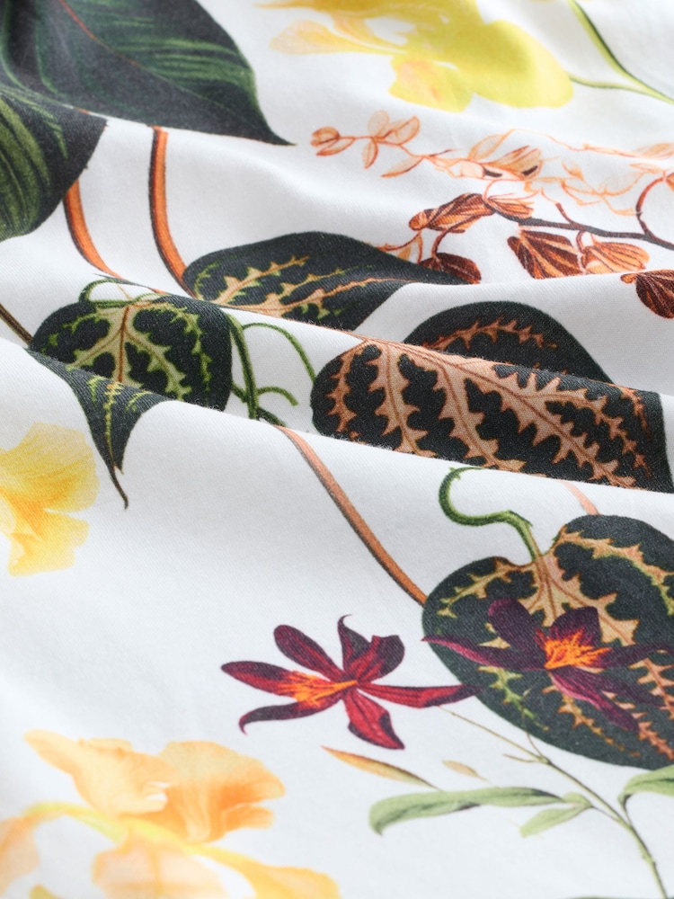 Yellow Floral 100% Cotton Cap Sleeve Pyjamas - Image 10 of 10