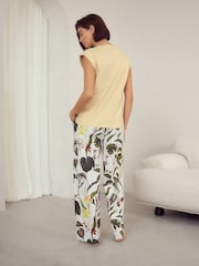Yellow Floral 100% Cotton Cap Sleeve Pyjamas - Image 2 of 10