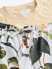Yellow Floral 100% Cotton Cap Sleeve Pyjamas - Image 8 of 10