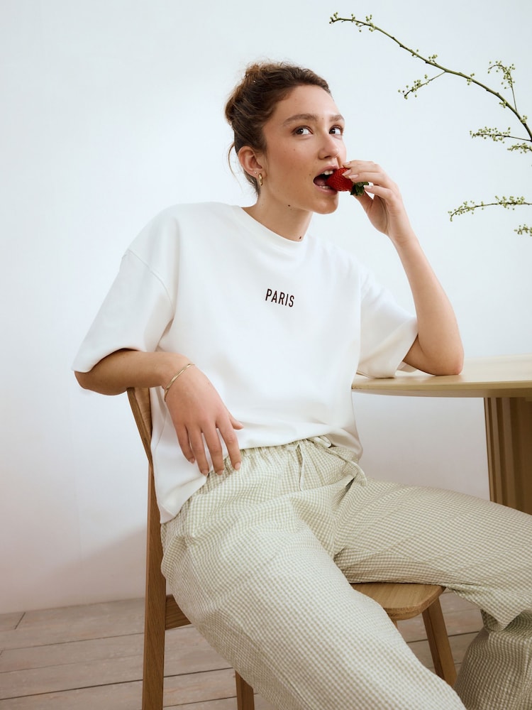 Sage Green 100% Cotton Textured Short Sleeve Pyjamas - Image 1 of 13