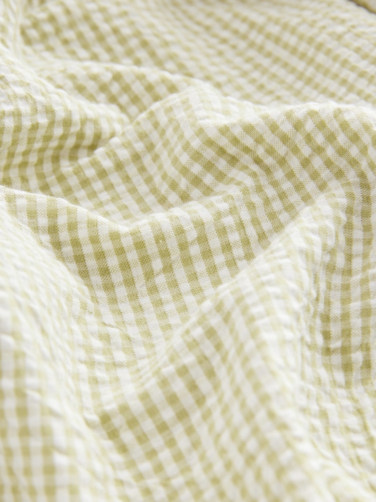 Sage Green 100% Cotton Textured Short Sleeve Pyjamas - Image 13 of 13