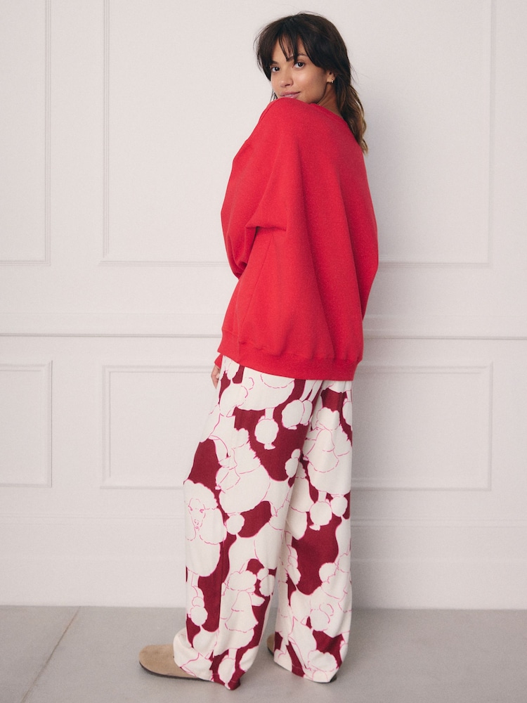 Red Paris Sweatshirt and Flannel Pyjamas - Image 2 of 6