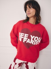 Red Paris Sweatshirt and Flannel Pyjamas - Image 3 of 6