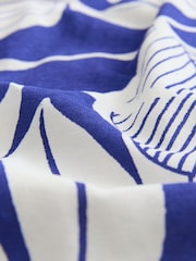Cobalt Blue Leaf 100% Cotton Short Sleeve Pyjamas - Image 6 of 8