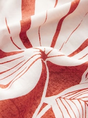 Rust Brown Leaf Linen Blend Button Through Pyjamas - Image 11 of 11