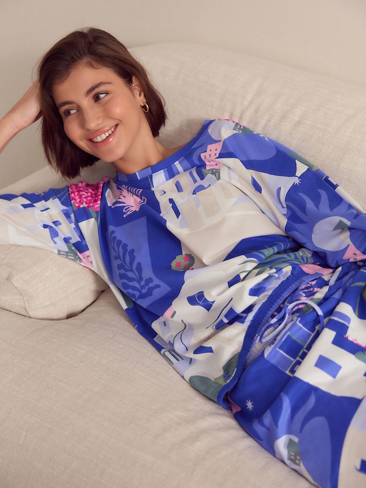 Casas Azules - Pijama de manga larga 100% algodón - Imagen 2 de 10 Casas Azules - Pijama de manga larga 100% algodón - Imagen 2 de 10