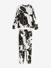 Black/Ochre Floral Cosy Long Sleeve Pyjamas - Image 5 of 7