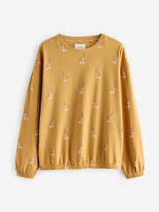 Ochre Yellow Giraffe 100% Cotton Long Sleeve Pyjamas - Image 6 of 9