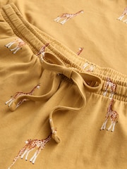 Ochre Yellow Giraffe 100% Cotton Long Sleeve Pyjamas - Image 8 of 9