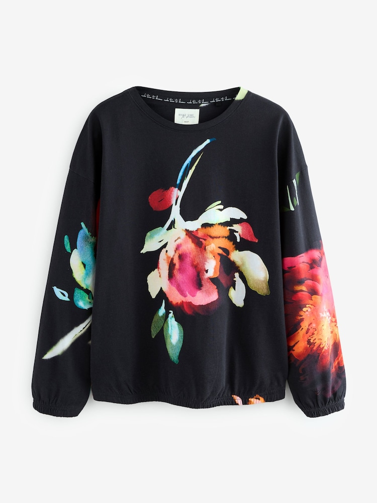 Black Floral 100% Cotton Long Sleeve Pyjamas - Image 6 of 9
