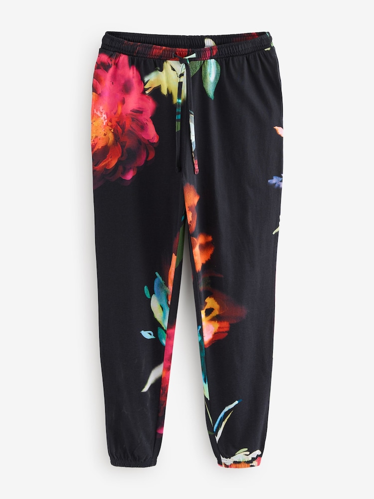 Black Floral 100% Cotton Long Sleeve Pyjamas - Image 7 of 9