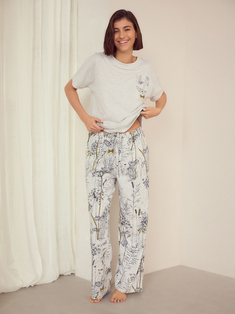 Grey Bunny Jersey Short Sleeve Pyjamas - Image 1 of 11 Grey Bunny Jersey Short Sleeve Pyjamas - Image 1 of 11