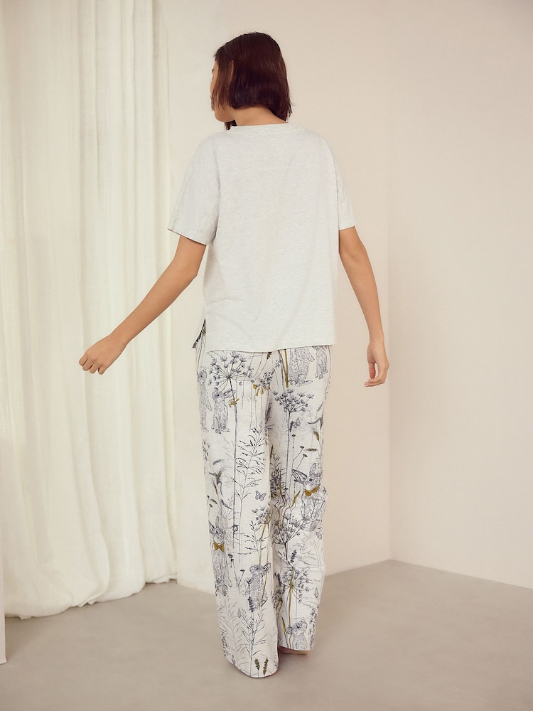Grey Bunny Jersey Short Sleeve Pyjamas - Image 2 of 11 Grey Bunny Jersey Short Sleeve Pyjamas - Image 2 of 11
