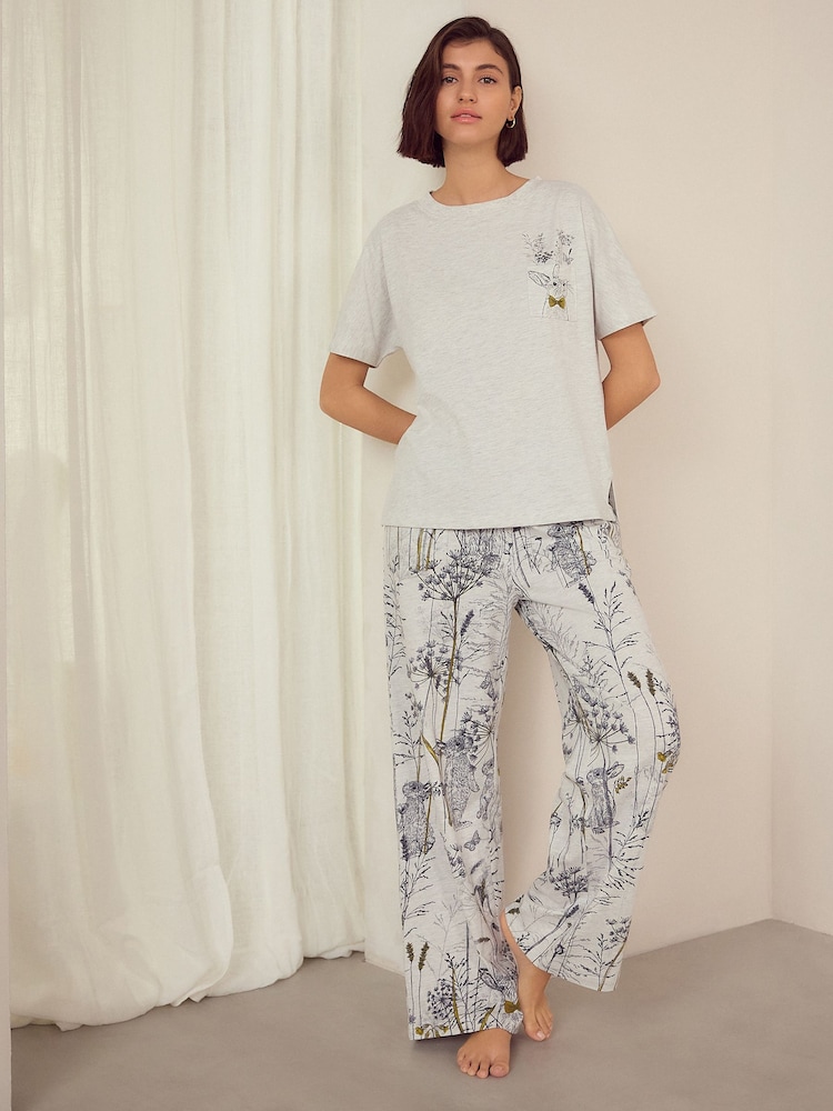Grey Bunny Jersey Short Sleeve Pyjamas - Image 3 of 11