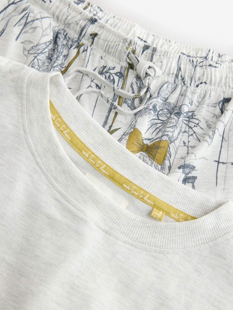 Grey Bunny Jersey Short Sleeve Pyjamas - Image 9 of 11