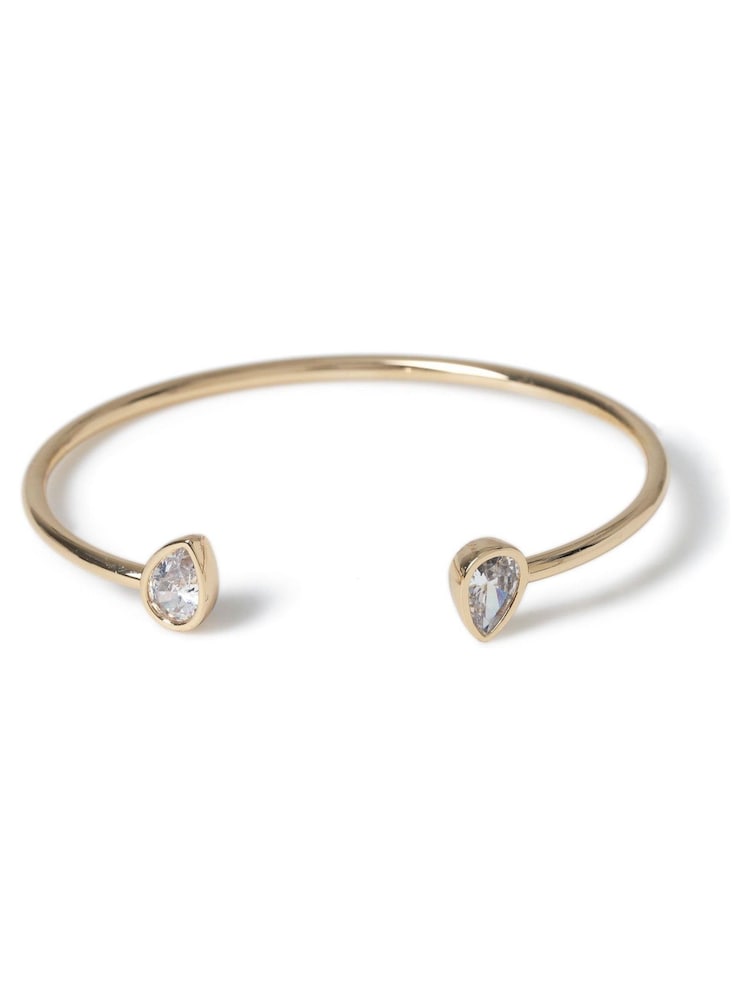 Aela Gold Tone Diamond Simulants CZ Stone Bangle - Image 4 of 4