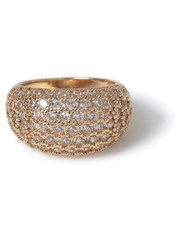 Aela Gold Tone Diamond Simulants Chunky Pave Ring - Image 3 of 4