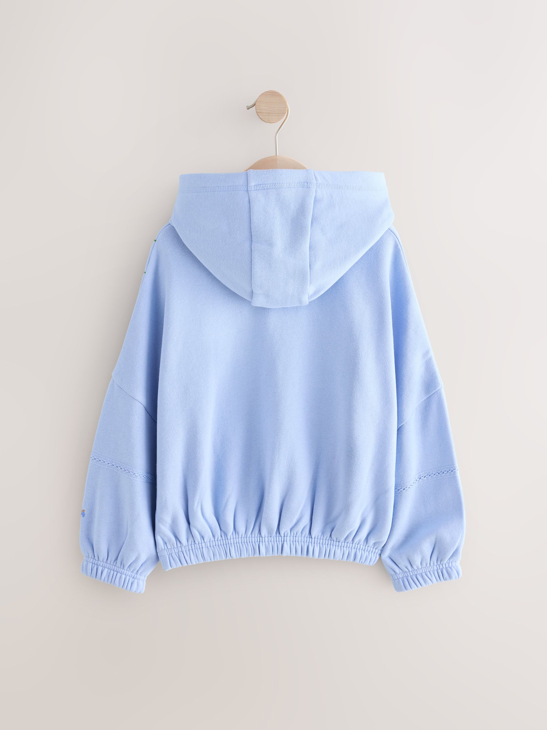 Next：日本 ブルー 花柄 刺繍入り - エラスティック パーカー（3 〜 16