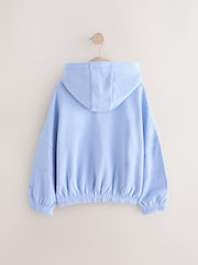 Blue Floral Print Embroidered Elasticated Hoodie (3-16yrs) - Image 6 of 8
