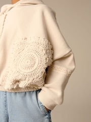 Neutral Crochet Elasticated Hoodie (3-16yrs) - Image 5 of 9