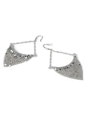 Aela Silver Tone Chainmail Drop Earrings - Image 3 of 3