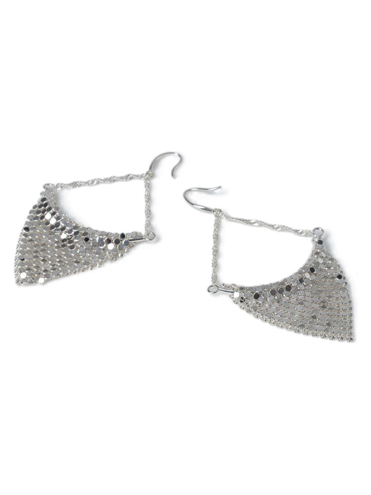 Aela Silver Tone Chainmail Drop Earrings - Image 3 of 3