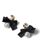Aela Bow Drop Black Earrings - Image 4 of 4