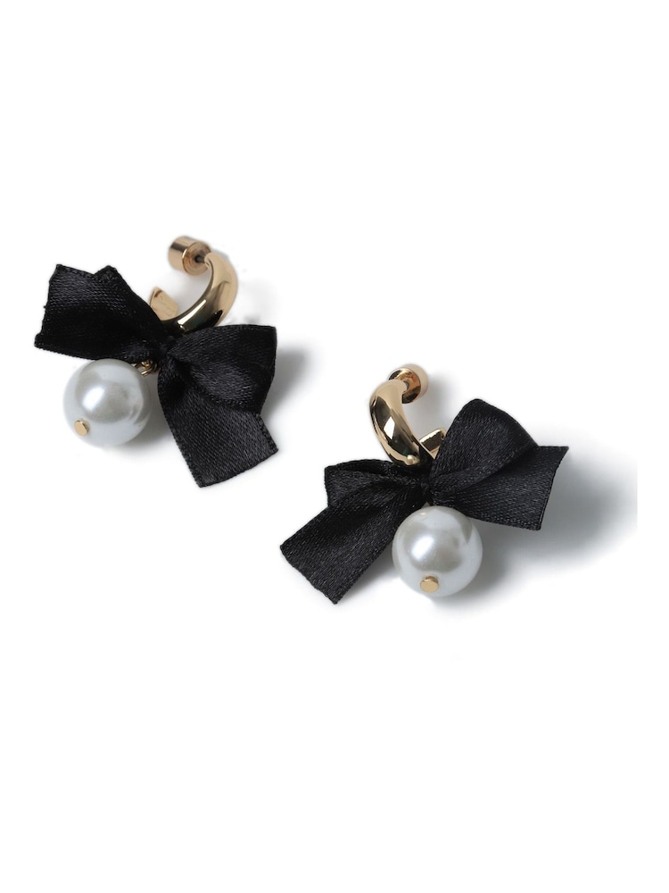 Aela Bow Drop Black Earrings - Image 4 of 4