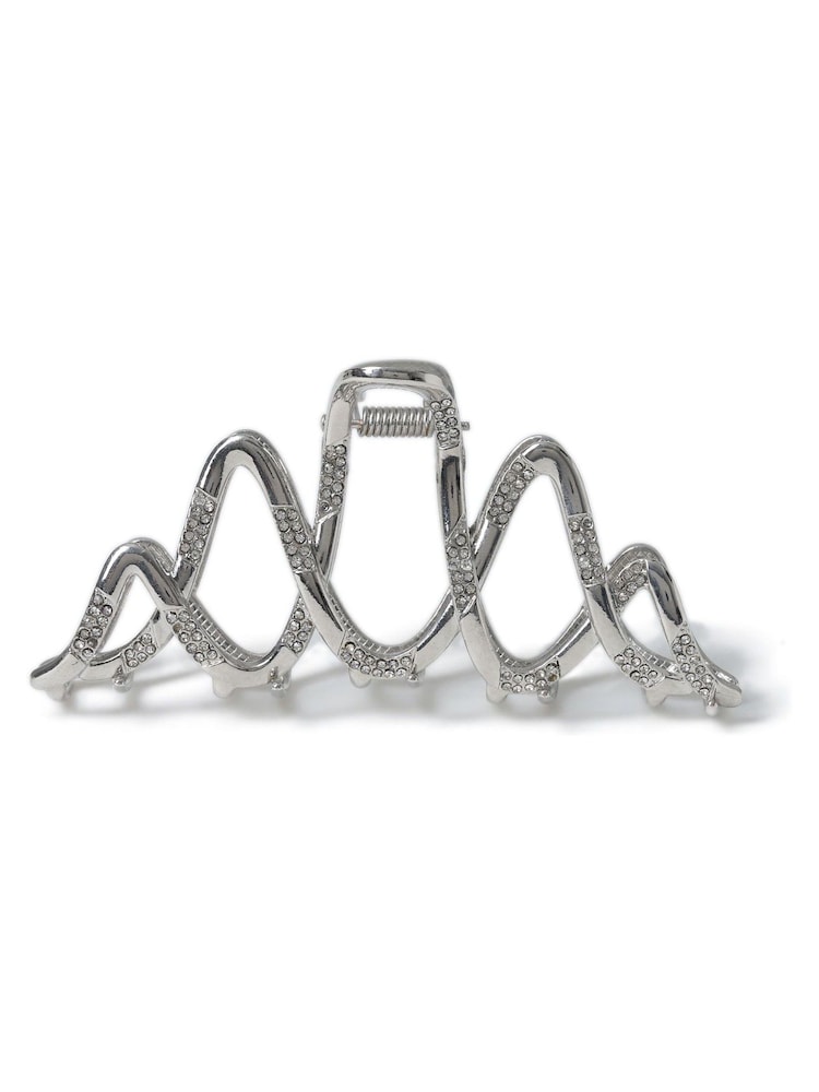 Aela Silver Tone Criss Cross Hair Claw - Image 1 of 2