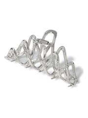 Aela Silver Tone Criss Cross Hair Claw - Image 2 of 2