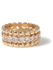 Inel triplu cu model diamant Aela Aur Tone Simulants - Image 2 of 3