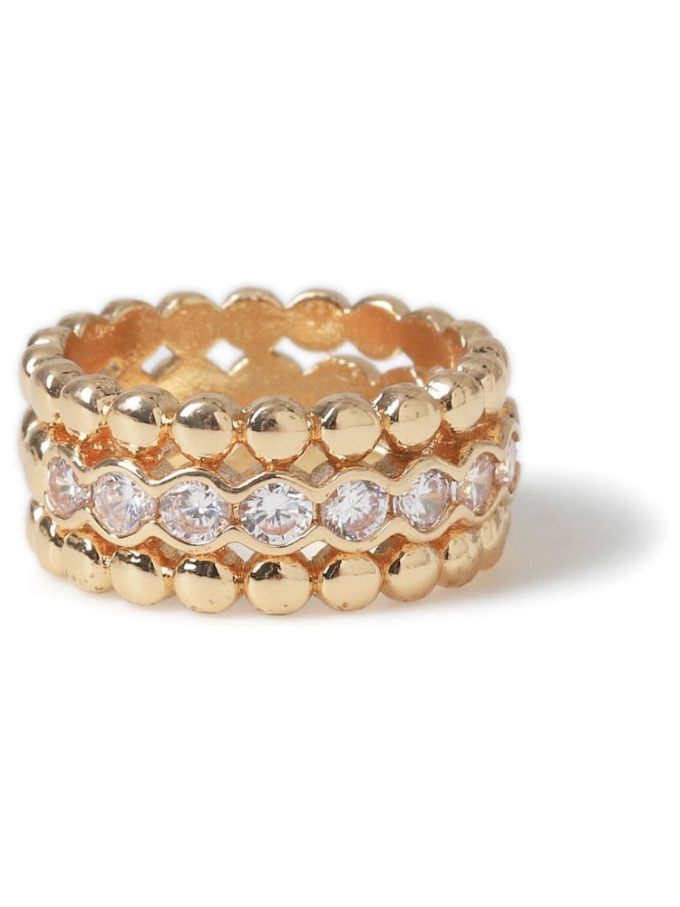 Inel triplu cu model diamant Aela Aur Tone Simulants - Image 2 of 3