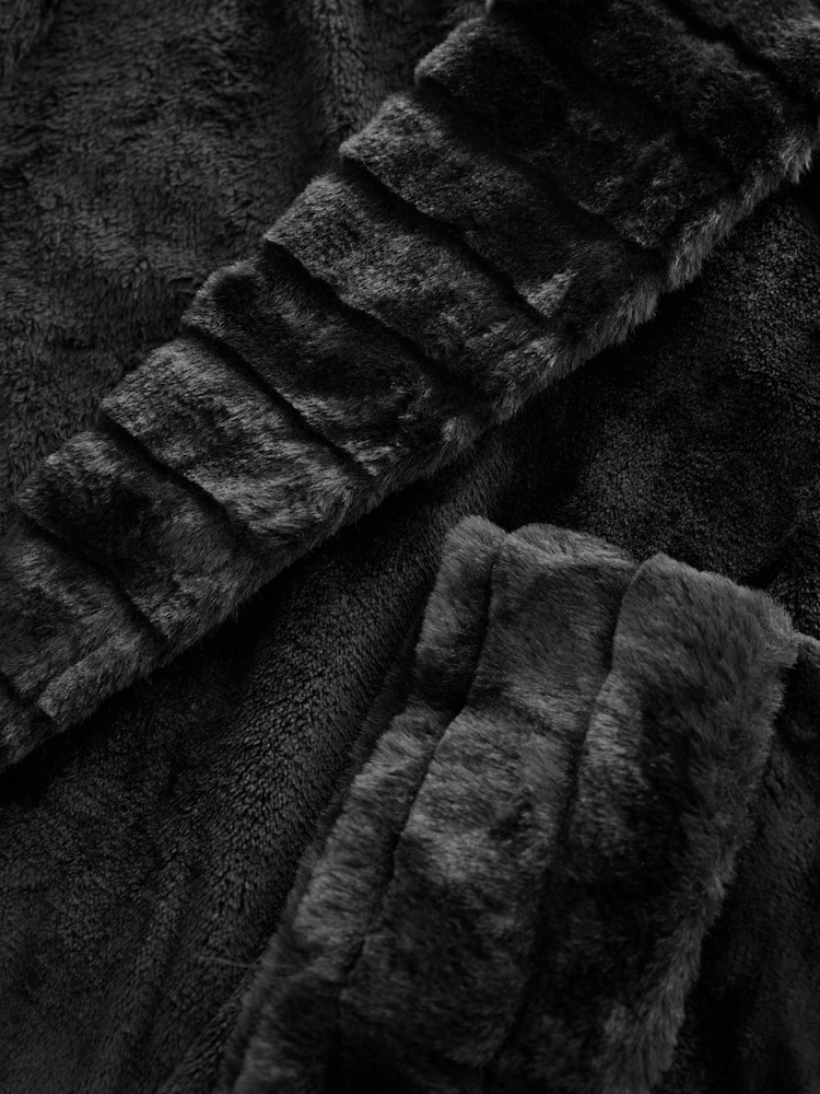 Black Supersoft Dressing Gown - Image 2 of 3