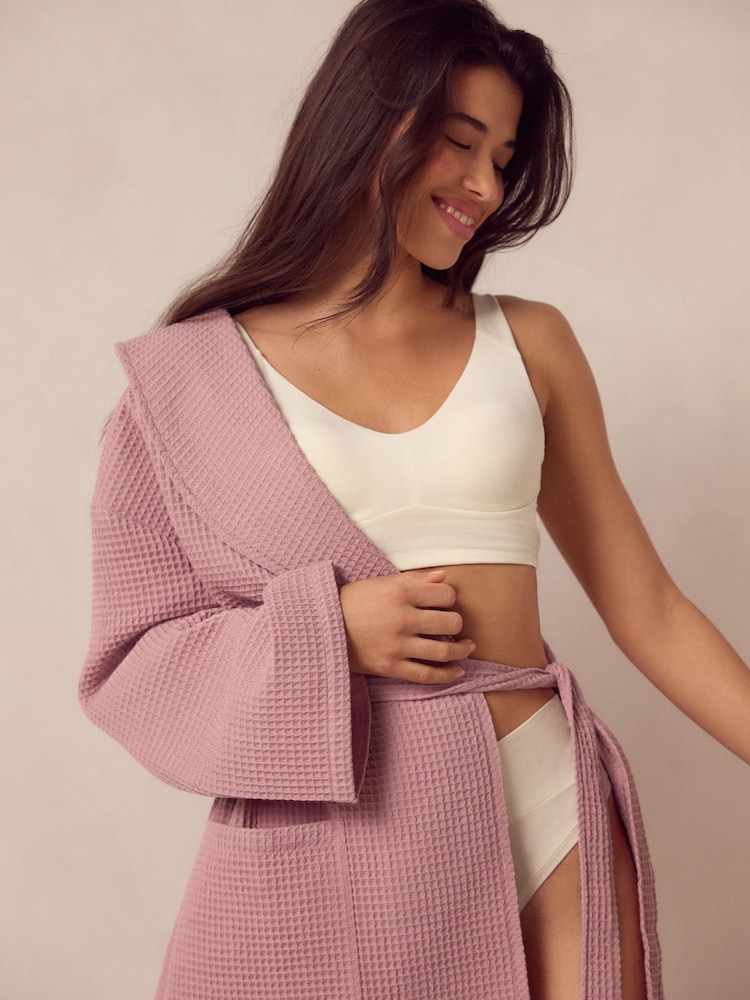Pink Waffle Dressing Gown - Image 4 of 5
