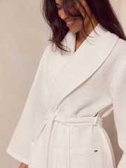 White Waffle Dressing Gown - Image 5 of 10
