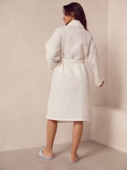 White Waffle Dressing Gown - Image 6 of 10