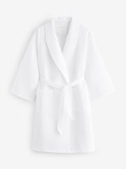 White Waffle Dressing Gown - Image 8 of 10