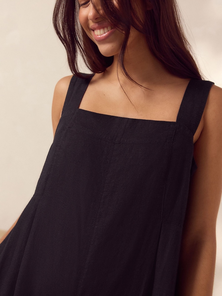Black Linen Blend Jumpsuit - Image 5 of 6