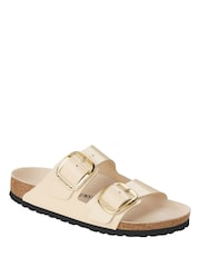 Birkenstock White Arizona Big Buckle High Shine Sandals - Image 1 of 1