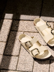 Birkenstock White Arizona Big Buckle High Shine Sandals - Image 2 of 3